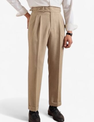 Linen straight fit suit pants