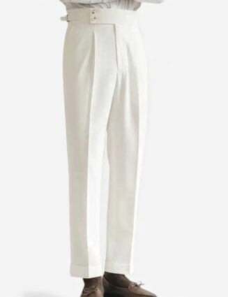 Paris-buckle slim dress trousers