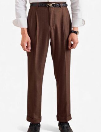 Italian office brown straight pants