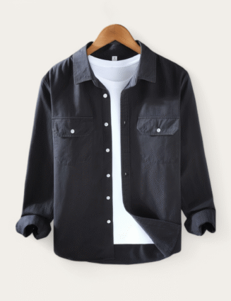 Men's long sleeve solid color casual outerwear