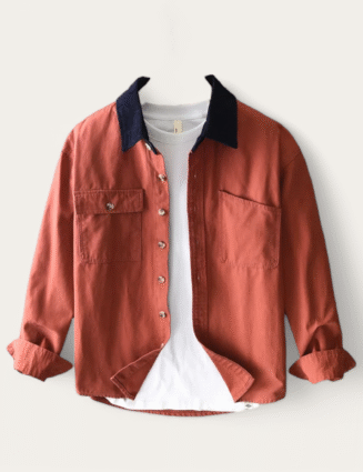 Men's 100% cotton casual shirt with front pockets